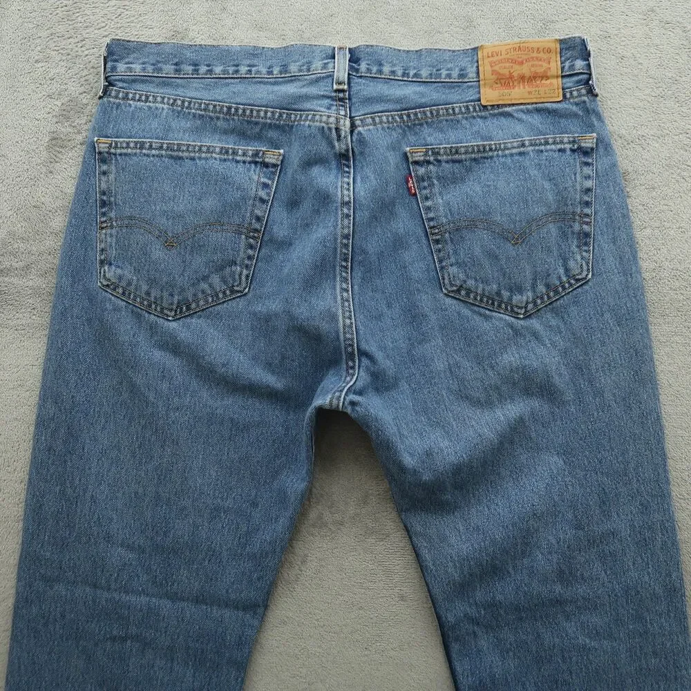Levi's 505 Jeans Mens Size 36x32 Blue Regular Straight 100% Cotton Denim